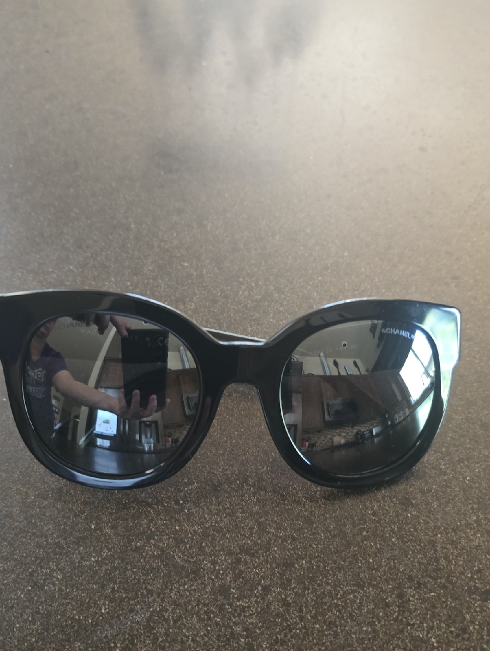 CHANEL Black Oversized Cat-Eye Women's Sunglasses